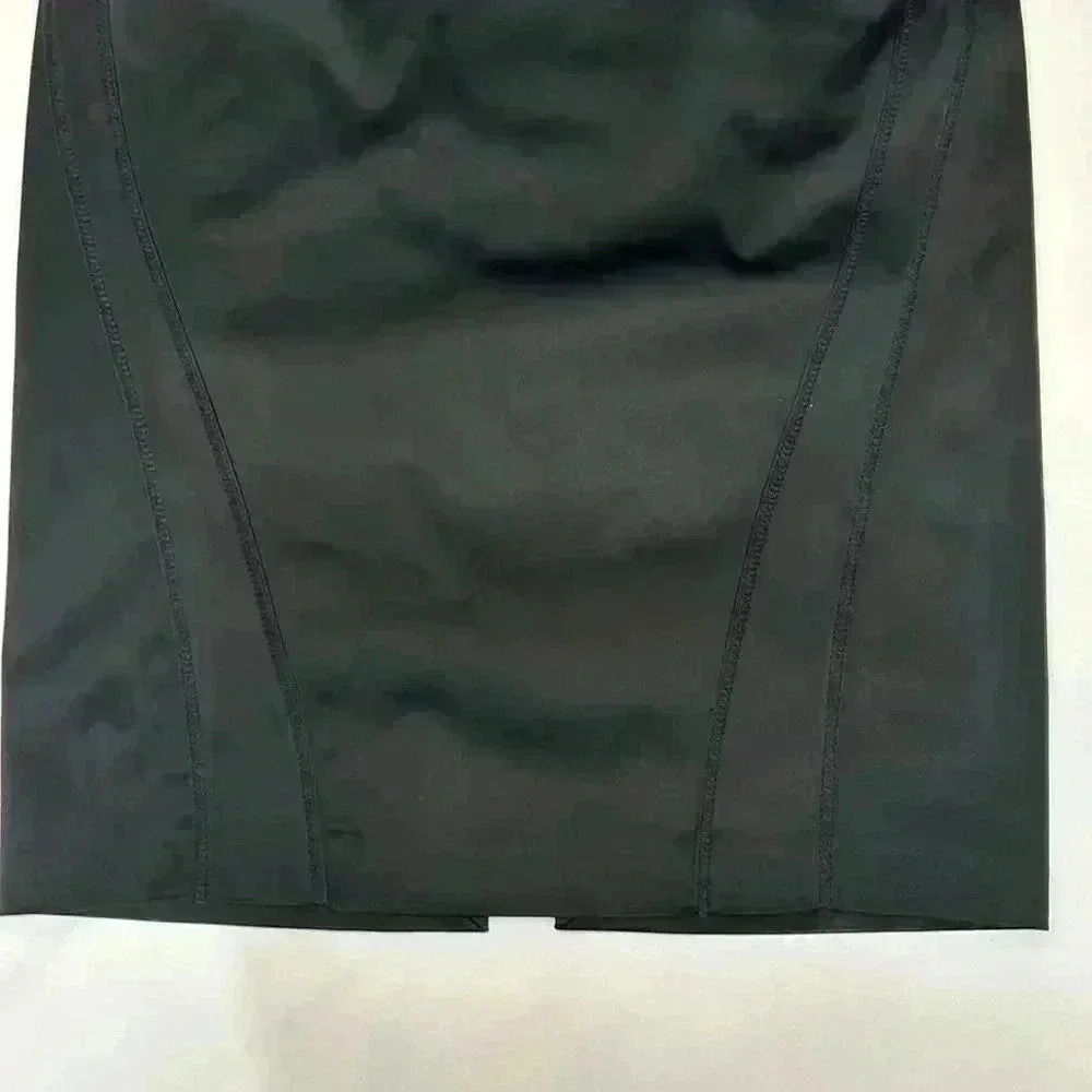 Esprit Satin Skirt Pencil Women's Size 4 Work Office Sexy Summer Lined Zip Slit - Picture 3 of 9